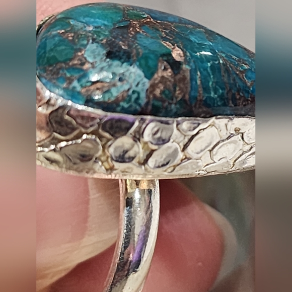 Copper Turquoise Gemstone Ring! Huge! - Picture 2 of 5